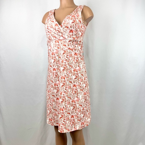 Eddie Bauer Womens Sz S Athletic Outdoor Sleeveless Stretch Mini Dress Coral Tan - Picture 2 of 13